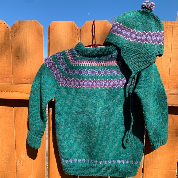 Vintage Wool Sweater and Hat Set by Heather Weather Wear - Picture 1 of 7